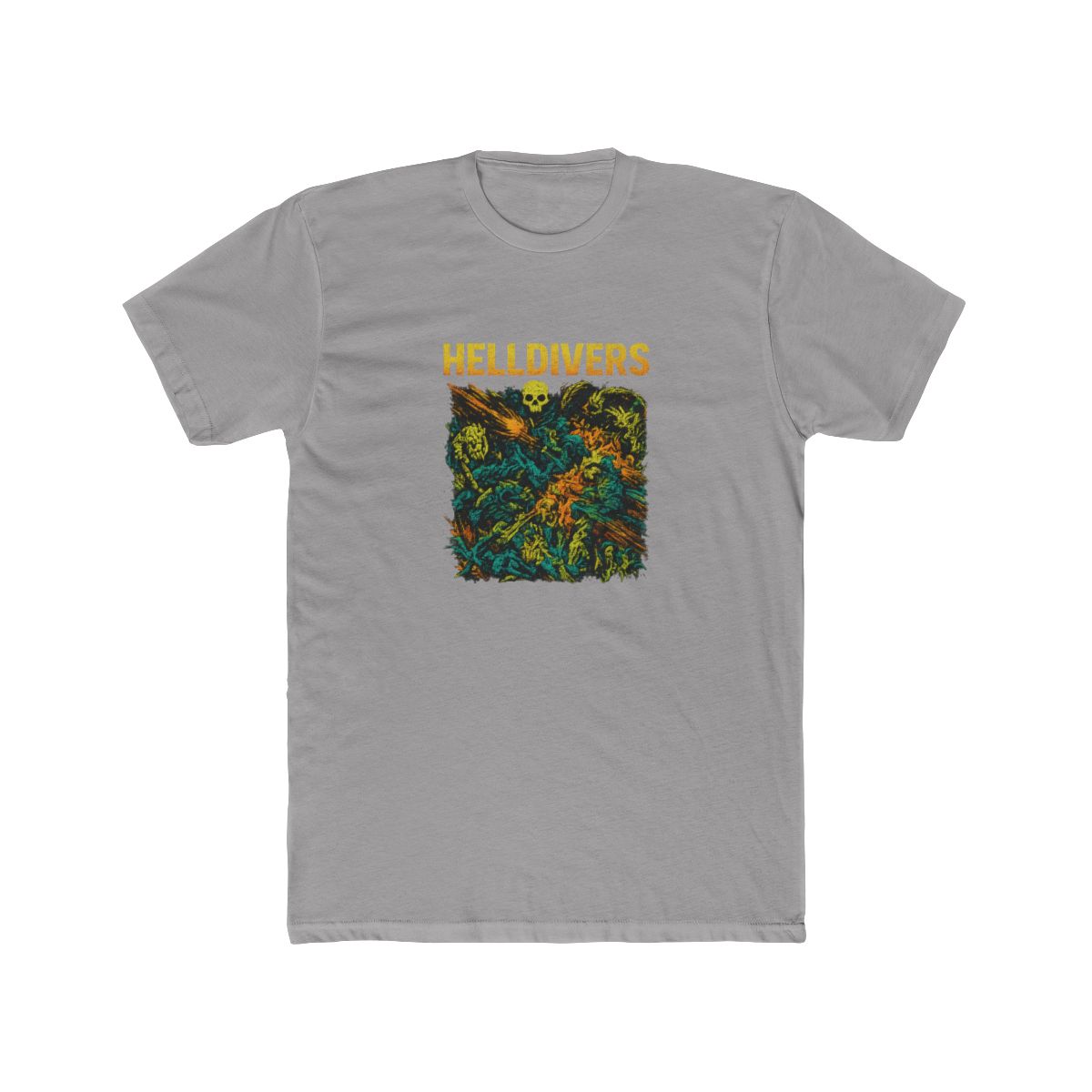 Helldivers Neon Skull Acid Wash T-Shirt
